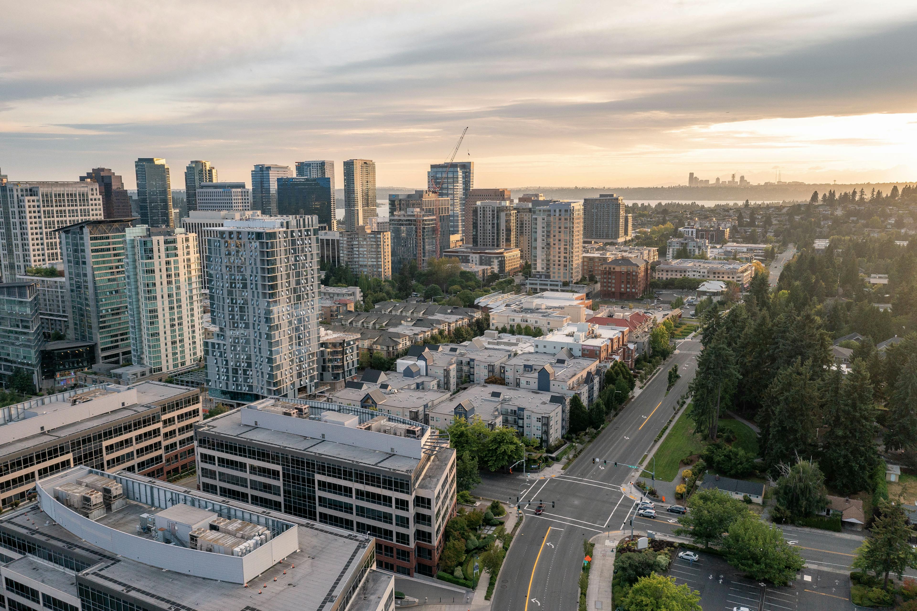 Home Page Hero image showing downtown Bellevue, WA